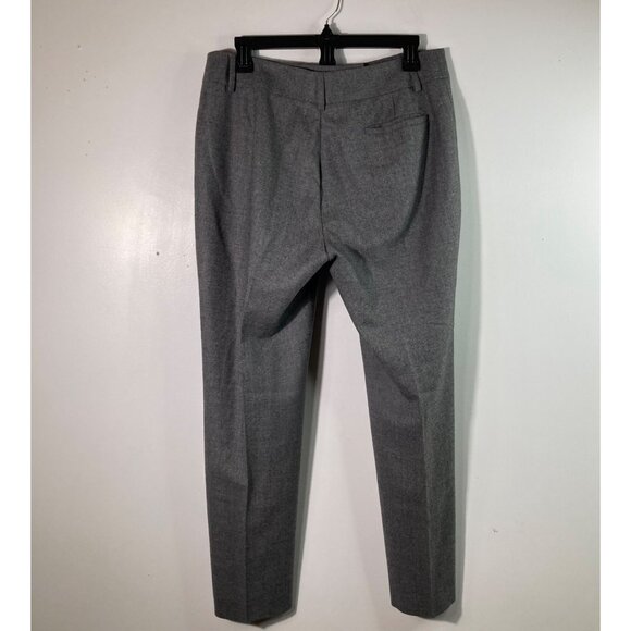 Womens Akris Punto Flat Front Wool Trousers 10 Gray Wool Straight Leg - Picture 2 of 9